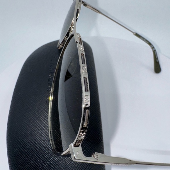 New! Salvatore Ferragamo Gold/Green Oversized Aviator Sunglasses with Case main image 7